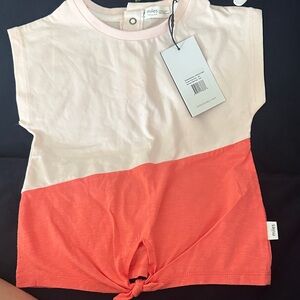 MILES Colorblock Pink and Coral Tie-Front Top size 24 months. Nwt